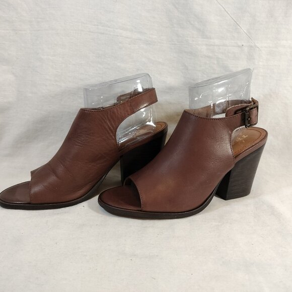 Trask Parker Block Heel Peep Toe Slingback Bootie - Picture 1 of 10